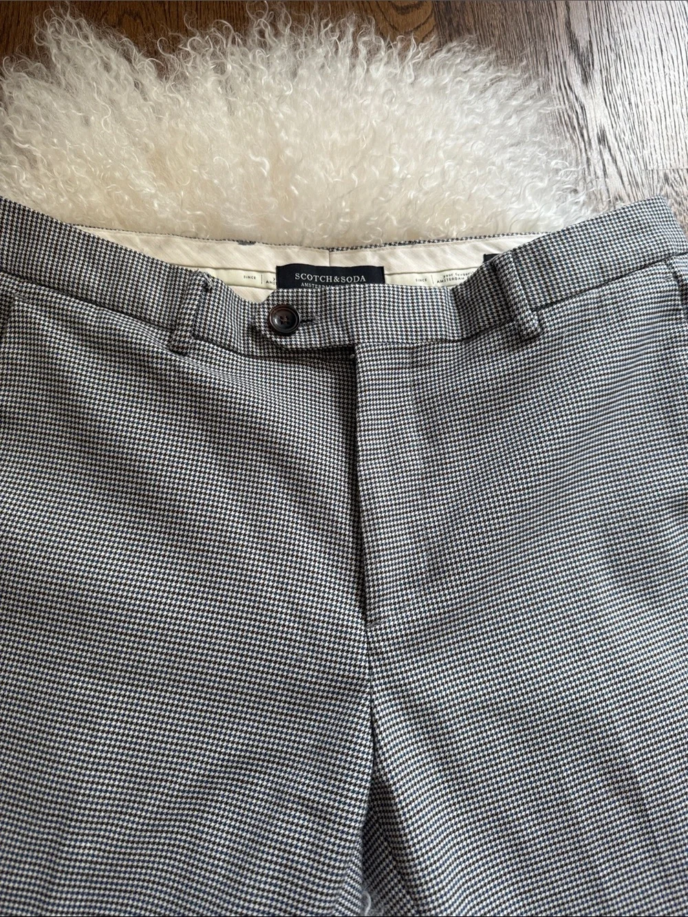 Scotch & Soda Dress Pants, Light Gray Houndstooth, sz 31/32, excellent condition